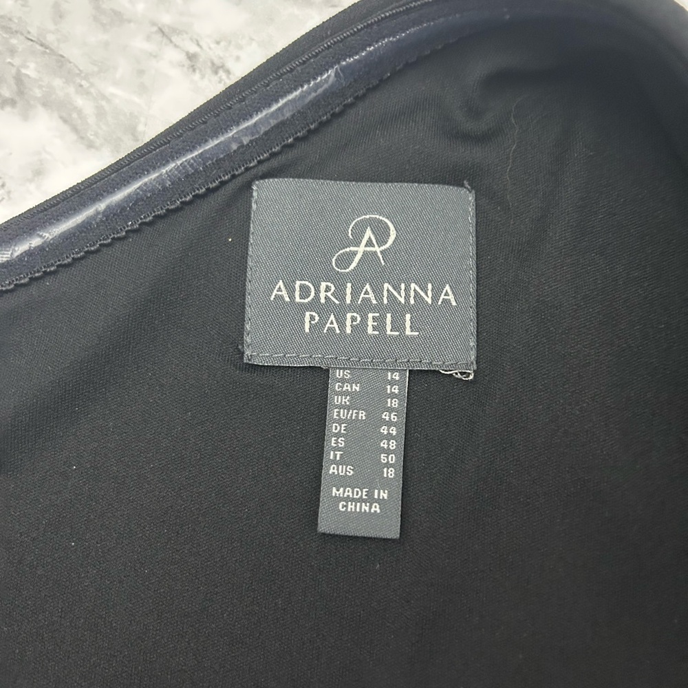Adrianna Papell Black Jumpsuit Elegant Design one shoulder - Picture 8 of 12